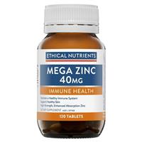 Ethical Nutrients Mega Zinc 40mg 120 Tablets