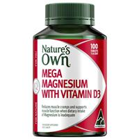 Nature's Own Mega Magnesium With Vitamin D3 100 Tablets